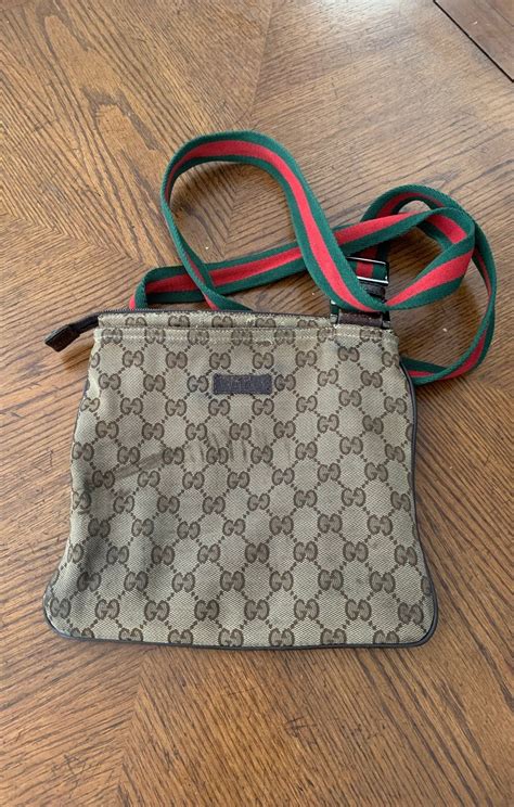 gucci canvas crossbody bag|gucci crossbody with thick strap.